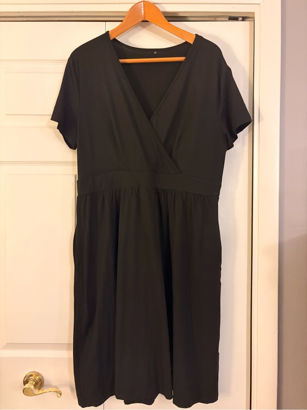 Classic Black V-Neck Women's Dress